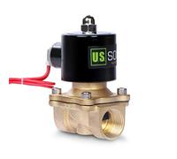 U.S. Solid 220V AC 3/4" G Válvula de solenoide eléctrica Latón Normalmente Cerrado Solenoid Valve Impulsado Directamente para Agua Aire Aceite Diesel Viton Material del sello