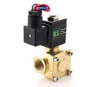 U.S. Solid 230 VAC 1/2" pulgada G Válvula solenoide eléctrica de Latón normalmente cerrada 0,1-16 bar, Agua Aire Aceite Diesel Viton Material del sello, Tipo piloto