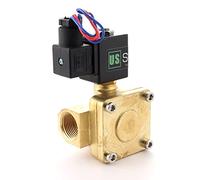 U.S. Solid 230 VAC 3/4" G Válvula solenoide eléctrica de Latón normalmente cerrada 0,1-16 bar, Agua Aire Aceite Diesel Viton Material del sello, Tipo piloto