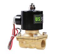 U.S. Solid 24V AC 1/2" G Válvula de solenoide eléctrica Latón Normalmente Cerrado Solenoid Valve Impulsado Directamente para Agua Aire Aceite Diesel Viton Material del sello