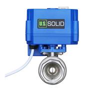 U.S. Solid 3/4" Acero Inoxidable Válvula Motorizada con función manual, 9-24 V AC/DC, 2 Vias Válvula de bola electrica, 2 Cables, Regreso Automatico