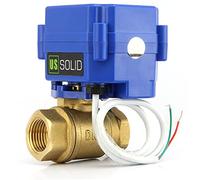 U.S. Solid 3/4" Latón Válvula Motorizada 220V AC (85V-265V AC) Normalmente Cerrado (NC), 2 Vias Válvula de bola electrica, 2 Cables, Regreso Automatico