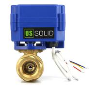 U.S. Solid 3/4" Válvula Motorizada 9-24V AC/DC Latón 2 Vias Válvula de bola electrica Normalmente Cerrado (NC), Configuración de 3 cables