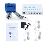 U.S. Solid Detector de Fugas de Agua - Sistema Detector Alarma Fugas Agua con válvula de Bola motorizada de Acero Inoxidable de Cierre automático de 3/4", Controlador, 3 sensores, Alarma de Sonido