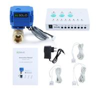 U.S. Solid Detector de Fugas de Agua - Sistema Detector de Alarma de Fugas de Agua con válvula de Bola motorizada de latón de Cierre automático de 3/4", Controlador y 3 sensores y Alarma de Sonido