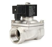 U.S. Solid Electroválvula Acero Inoxidable G 1 1/2 pulgada 220 V CA normalmente cerrada NC 10 bar, válvula eléctrica para agua, aire, diésel, queroseno, gasolina