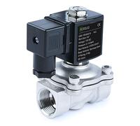 U.S. Solid Electroválvula acero inoxidable G 1/2 pulgada 12 V CC normalmente cerrada NC 10 bar, válvula eléctrica para agua, aire, diésel, queroseno, gasolina