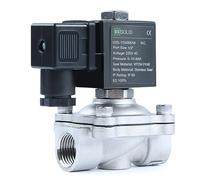 U.S. Solid Electroválvula Acero Inoxidable G 1/2 pulgada 220 V CA normalmente cerrada NC 10 bar, válvula eléctrica para agua, aire, diésel, queroseno, gasolina