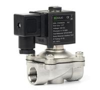 U.S. Solid Electroválvula acero inoxidable G 1/2 pulgada 24 V CA normalmente cerrada NC 10 bar, válvula eléctrica para agua, aire, diésel, queroseno, gasolina