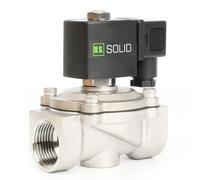 U.S. Solid Electroválvula acero inoxidable G 1/2 pulgada 24 V CC normalmente cerrada NC 10 bar, válvula eléctrica para agua, aire, diésel, queroseno, gasolina