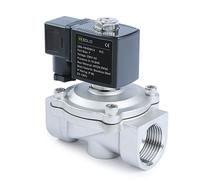 U.S. Solid Electroválvula Acero Inoxidable G 1 pulgada 220 V CA normalmente cerrada NC 10 bar, válvula eléctrica para agua, aire, diésel, queroseno, gasolina