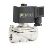 U.S. Solid Electroválvula acero inoxidable G 3/8 pulgada 24 V CC normalmente cerrada NC 10 bar, válvula eléctrica para agua, aire, diésel, queroseno, gasolina