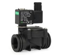 U.S. Solid Electroválvula de plástico (nailon) 3/4" G - 12 V DC, 0,1 - 8 bar, cerrado sin corriente, junta VITON para agua, aire