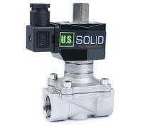 U.S. Solid Electroválvula eléctrica acero inoxidable 3/4", 220 V CA, normalmente abierta, VITON, para agua, aire y aceite, rosca G