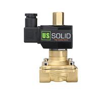 U.S. Solid Electroválvula eléctrica latón 1", 220 V CA, normalmente abierta, VITON, para agua, aire y aceite, rosca G