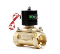 U.S. Solid Electroválvula eléctrica latón 2", 12 V CC, normalmente cerrado, VITON, para agua, aire y aceite, rosca G