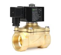 U.S. Solid Electroválvula latón G 1 1/4 pulgada 12 V CC normalmente cerrada NC 10 bar, válvula eléctrica para agua, aire, diésel, queroseno, gasolina