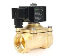 U.S. Solid Electroválvula latón G 1 1/4 pulgada 220 V CA normalmente cerrada NC 10 bar, válvula eléctrica para agua, aire, diésel, queroseno, gasolina