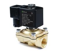 U.S. Solid Electroválvula latón G 1/2 pulgada 12 V CC normalmente cerrada NC 10 bar, válvula eléctrica para agua, aire, diésel, queroseno, gasolina