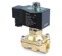 U.S. Solid Electroválvula latón G 1/2 pulgada 220 V CA normalmente abierta 10 bar, válvula eléctrica para agua, aire, diésel, queroseno, gasolina