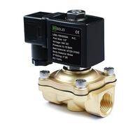 U.S. Solid Electroválvula latón G 1/2 pulgada 24 V CC normalmente cerrada NC 10 bar, válvula eléctrica para agua, aire, diésel, queroseno, gasolina