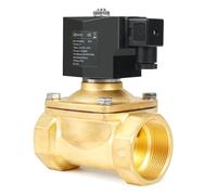 U.S. Solid Electroválvula latón G 2 pulgada 220 V CA normalmente cerrada NC 10 bar, válvula eléctrica para agua, aire, diésel, queroseno, gasolina