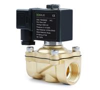 U.S. Solid Electroválvula latón G 3/4 pulgada 220 V CA normalmente cerrada NC 10 bar, válvula eléctrica para agua, aire, diésel, queroseno, gasolina