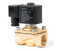U.S. Solid Electroválvula latón G 3/4 pulgada 24 V CA normalmente cerrada NC 10 bar, válvula eléctrica para agua, aire, diésel, queroseno, gasolina
