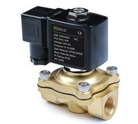 U.S. Solid Electroválvula latón G 3/8 pulgada 24 V CA normalmente cerrada NC 10 bar, válvula eléctrica para agua, aire, diésel, queroseno, gasolina