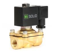 U.S. Solid Electroválvula latón G 3/8 pulgada 24 V CC normalmente cerrada NC 10 bar, válvula eléctrica para agua, aire, diésel, queroseno, gasolina
