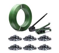 U.S. Solid Kit de tensores para fleje de embalaje de trabajo pesado, herramienta de flejado de pallets, 600 sellos metálicos, rollo de fleje PET de 600m