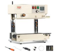 U.S. Solid Máquina selladora automática vertical y horizontal de banda continua, control digital de temperatura para bolsas de PVC de 0,02 a 0,8 mm, 220 V con codificación de sellos y contador