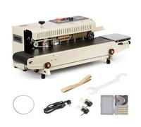 U.S. Solid Sellador continuo de banda de bolsa - Máquina automática de sellado horizontal con control digital de temperatura, ancho de sellado de 13 mm para películas de PVC de 0,1 mm, codificación de