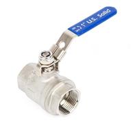 U.S. Solid Válvula de bola con cerradura de acero inoxidable 304 de 1 pulgada (DN25), puerto completo de 2 vías, rosca G hembra x hembra, 1000WOG resistente