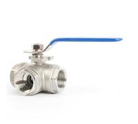 U.S. Solid Válvula de bola de 3 vías de 1 pulgada - Válvula de bola manual DN25 de acero inoxidable 304, rosca G, almohadilla de montaje en T