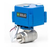 U.S. Solid Válvula de bola de motor con función manual - 1/2" acero inoxidable, paso completo, 85-265V AC, retorno automático de 2 hilos, normalmente cerrado