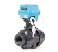 U.S. Solid Válvula de bola eléctrica UPVC de 1 1/2 pulgadas, rosca G, 9 - 24 V CA/CC, 2 hilos, retorno automático, IP67, cerrado sin corriente con reinicio manual para sistemas de agua y aire