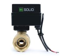 U.S. Solid Válvula de bola motorizada de 1 pulgada, válvula de bola eléctrica de latón, 9-36 V CA/CC, configuración de retorno automático de 2 cables, normalmente cerrada, rosca G