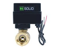 U.S. Solid Válvula de bola motorizada de 3/4 pulgada, válvula de bola eléctrica de latón, 9-36 V CA/CC, configuración de retorno automático de 2 cables, normalmente cerrada, rosca G