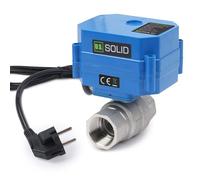 U.S. Solid Válvula de bola motorizada de 3/4 pulgadas con enchufe, 220 V AC DN20, válvula de bola eléctrica de acero inoxidable de 2 vías, retorno automático, Normalmente Cerrado