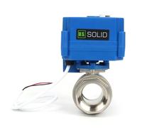 U.S. Solid Válvula de bola motorizada de acero inoxidable 1 pulgadas, 9-24 V CA/CC, retorno automático de 2 cables, anulación manual, normalmente abierta, puerto completo