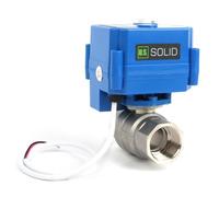 U.S. Solid Válvula de bola motorizada de acero inoxidable 3/4 pulgadas, 85-265 V CA, retorno automático de 2 cables, anulación manual, normalmente abierta, puerto completo