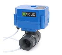 U.S. Solid Válvula de bola motorizada UPVC 3/4 pulgadas, válvula de bola eléctrica de plástico con puerto estándar, retorno automático de 2 cables, 85-265 V CA, normalmente cerrada