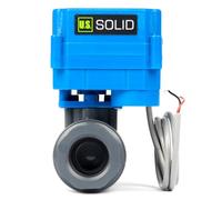 U.S. Solid Válvula de bola motorizada UPVC 3/4" - Válvula de bola eléctrica de plástico con paso completo, retorno automático de 2 hilos, 85-265 V CA, normalmente cerrada