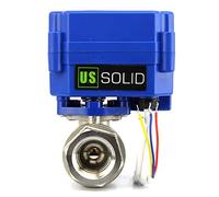 U.S. Solid Válvula de bola motorizada: válvula de bola de acero inoxidable de 3/4 "con puerto completo, 9-24V AC/DC y configuración de retorno automático de 2 cables, normalmente abierta