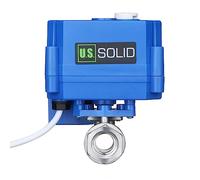 U.S. Solid Válvula de bola motorizada: válvula de bola eléctrica de acero inoxidable de 1/4 pulgadas con función manual de puerto completo, 9-24 V CA/CC y configuración de rotura positiva de 3 cables