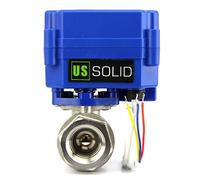 U.S. Solid Válvula de bola motorizada - Válvula de bola eléctrica de acero inoxidable de 3/4", puerto completo, 9-24V AC/DC y configuración de ruptura positiva de 3 hilos con control de 1 punto