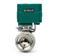 U.S. Solid Válvula de bola motorizada y eléctrica de acero inoxidable 1-1/2 pulgadas, 9-24 V CA/CC, retorno automático 2 cables, normalmente cerrada, rosca G