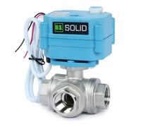 U.S. Solid Válvula motorizada 3 vías acero inoxidable: tipo L - eléctrica válvula con función manual, puerto estándar (1/2", AC110-230V)