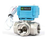 U.S. Solid Válvula motorizada 3 vías acero inoxidable: tipo L - eléctrica válvula con función manual, puerto estándar (1", AC110-230V)